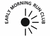 Logo for Early Morning Run Club with a sun design on a white background